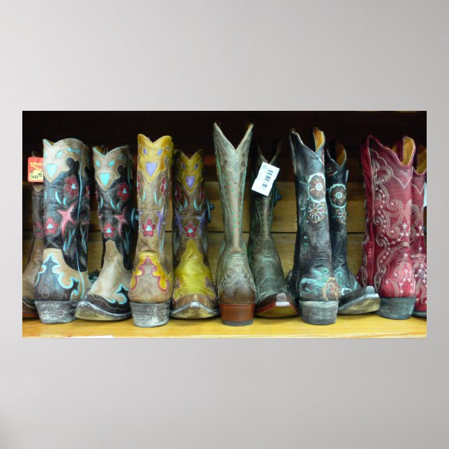 Texan Cowboy Stiefel drucken Poster (Vorne)