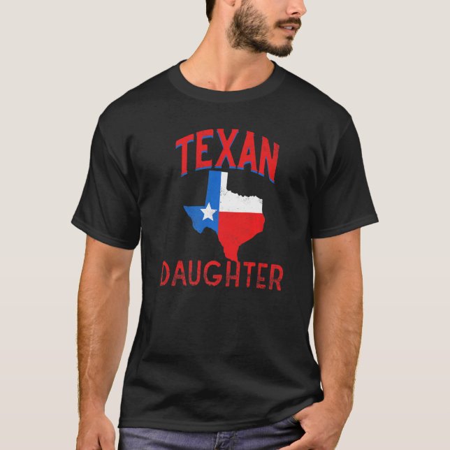 Texan Daughter Texas Vintag Proud Flag T-Shirt (Vorderseite)