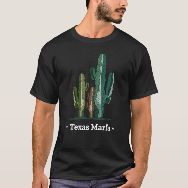 Texan Desert Cactus und Texas Marfa T-Shirt (Vorderseite)