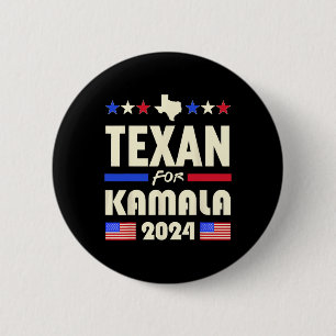 Texan für Kamala 2024 Patriotische Demokraten Kamp Button