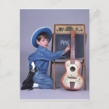 Texan Jr Cowboy Guitar Postcard