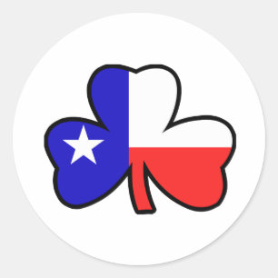 Texan-Kleeblatt-Aufkleber Runder Aufkleber