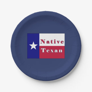Texan Lone Star Flag Pappteller