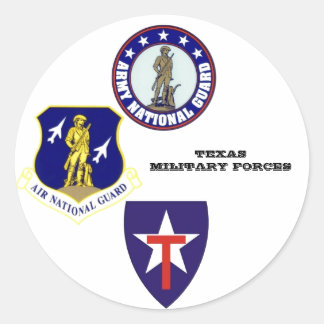 texanische Militärstreitkräfte Runder Aufkleber