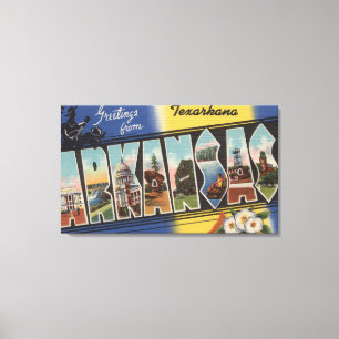 Texarkana, Arkansas - große Buchstabe-Szenen Leinwanddruck