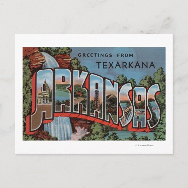 Texarkana, Arkansas (Wasserfallszene) Postkarte (Vorderseite)