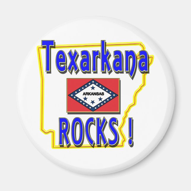 Texarkana Rocks ! (Blau) Magnet (Vorne)