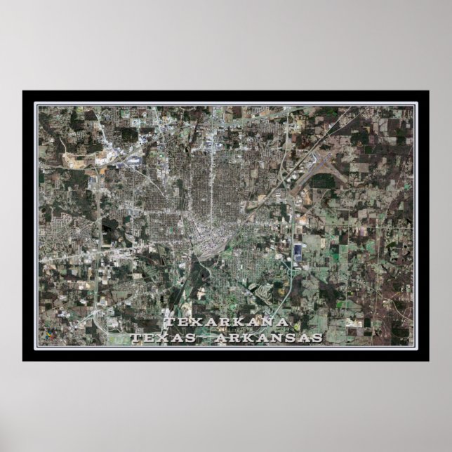 Texarkana Texas Satellite Poster Carte (Devant)
