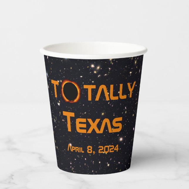 Texas 2024 Solar Eclipse Pappbecher (Vorderseite)