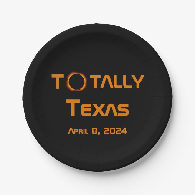 Texas 2024 Solar Eclipse Pappteller (Vorderseite)