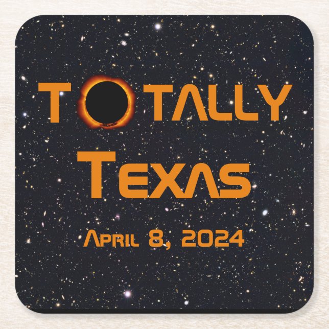 Texas 2024 Solar Eclipse Rechteckiger Pappuntersetzer (Vorderseite)