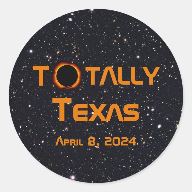Texas 2024 Solar Eclipse Runder Aufkleber (Vorderseite)