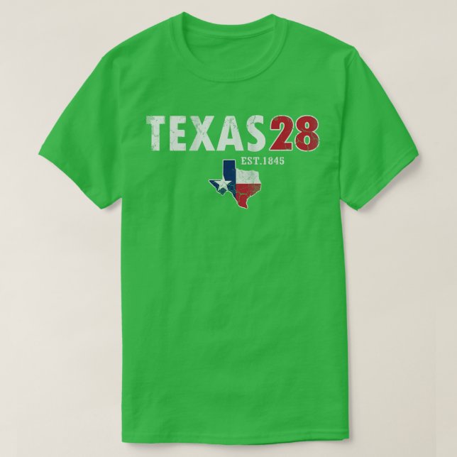 Texas 28. Staat 1845 Vintag Texan T-Shirt (Design vorne)