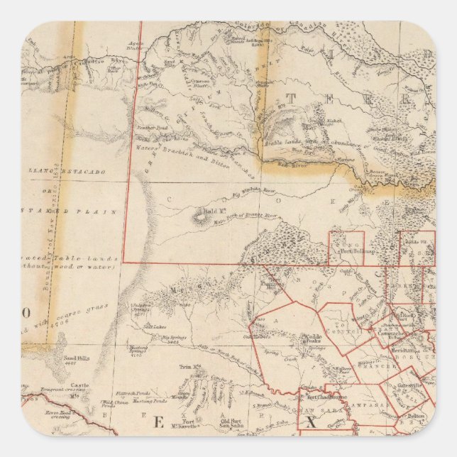 Texas 4 quadratischer aufkleber (Vorderseite)