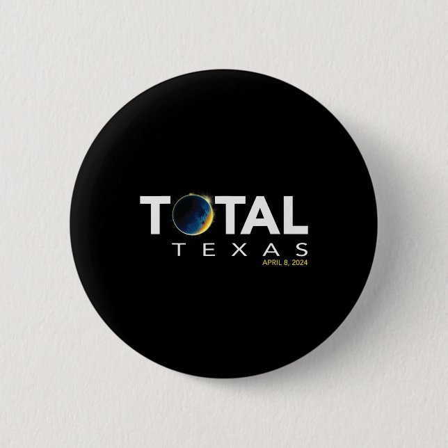 Texas 8. April Total Solar Eclipse 2024 Button (Vorderseite)