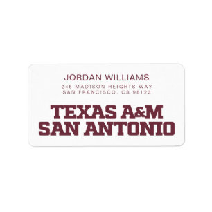Texas A&M San Antonio Adressaufkleber