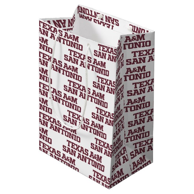 Texas A&M San Antonio Mittlere Geschenktüte (Vorderseite Schrägansicht)