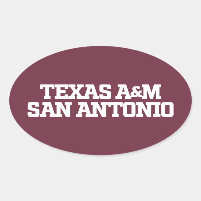 Texas A&M San Antonio Ovaler Aufkleber (Vorderseite)