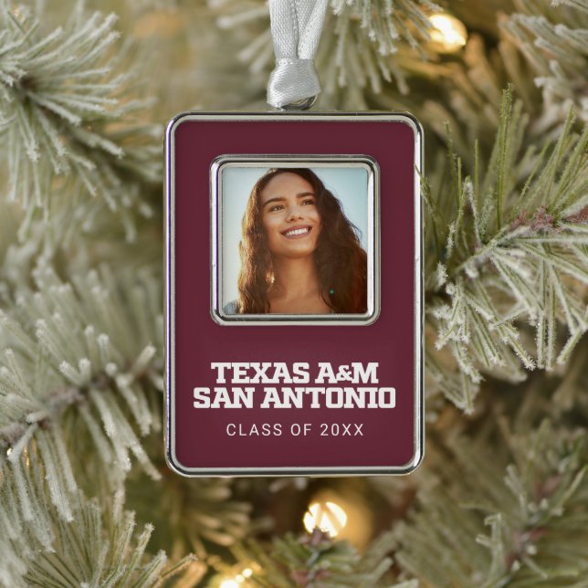 Texas A&M San Antonio Rahmen-Ornament Silber (Baum)