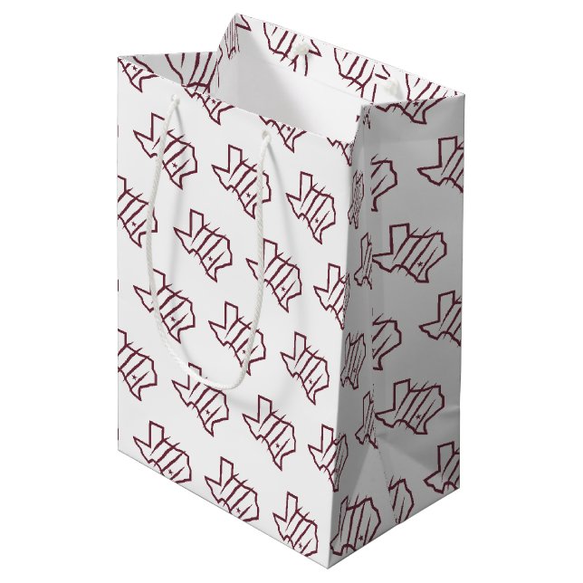 Texas A&M University - San Antonio | Staat-Logo Mittlere Geschenktüte (Vorderseite Schrägansicht)