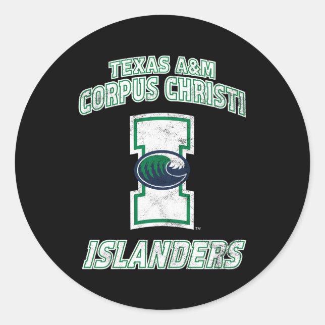 Texas Am-Corpus Christi Tamucc Islanders Large Runder Aufkleber (Vorderseite)