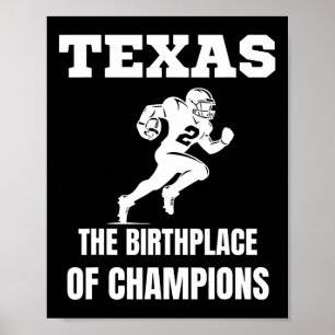 Texas American Football Champion Legends Spieler T Poster