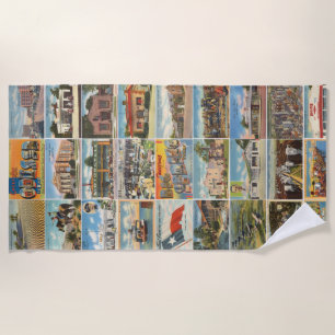 Texas Antique carte postale serviette de plage