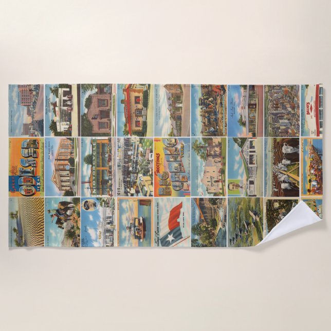 Texas Antique carte postale serviette de plage (Devant)