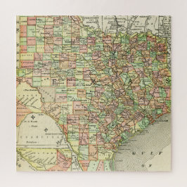 Texas Antique Karte Farbenfrohe Lone Star Staat Al