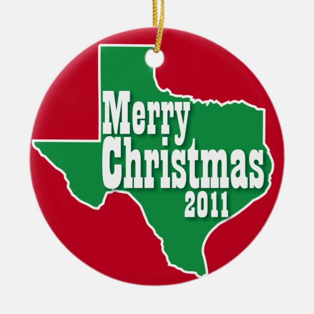 Texas-Art-Weihnachtsverzierung 2011 Keramikornament (Vorne)