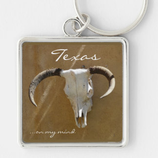Texas auf meinem Verstand/Longhorn-Schädel Schlüsselanhänger