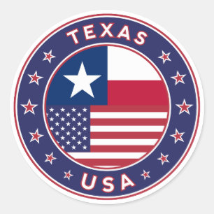 Texas Aufkleber, Handy, Totbeutel Runder Aufkleber