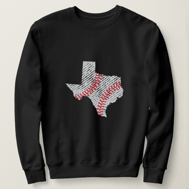 Texas Baseball Mama Personalisiert Baseball Stitch Sweatshirt (Design vorne)