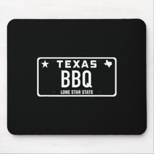 Texas BBQ Nummernschild Essen Fleisch Tx Austin Ge Mousepad