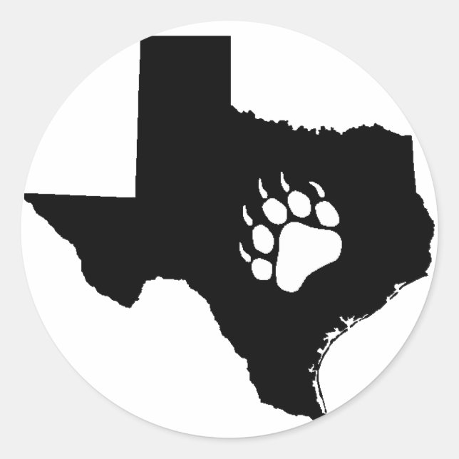 Texas Bear Runder Aufkleber (Vorderseite)
