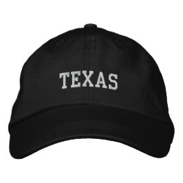 Texas bestickte anpassbare Cap Black Bestickte Baseballkappe