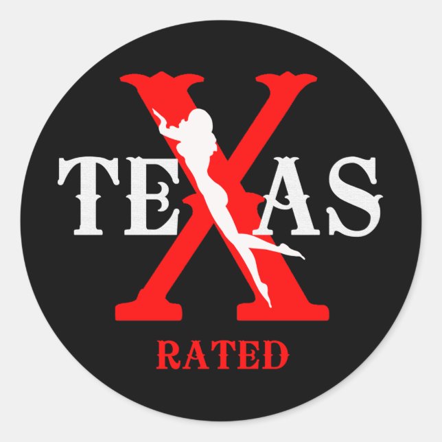 Texas bewertet - X bewertet Runder Aufkleber (Vorderseite)
