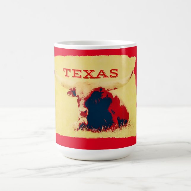 Texas Big Cow Retro Art Cup Tasse (Mittel)