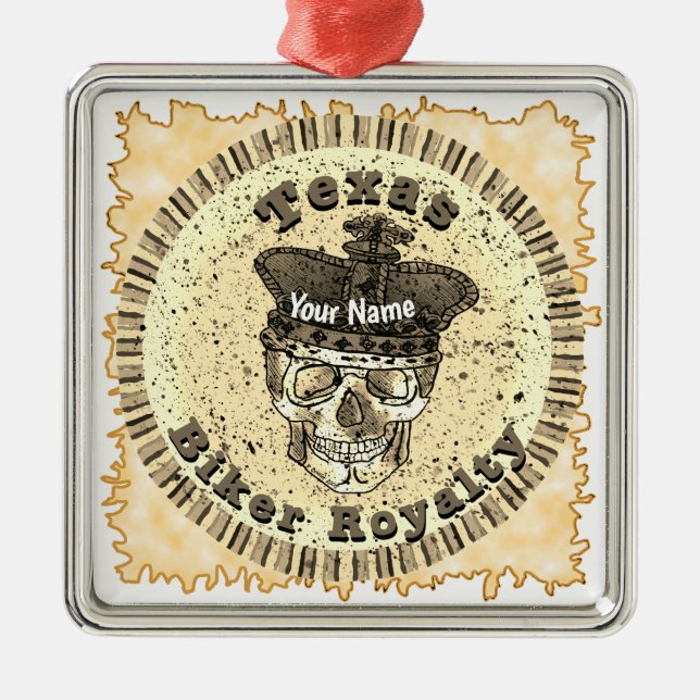 Texas Biker  Ornament Aus Metall (Vorne)