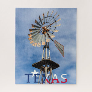 Texas-Bild, Windmühle und Texas-Logo