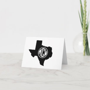 Texas Black White Preppy Circle Monogram DIY BG Dankeskarte