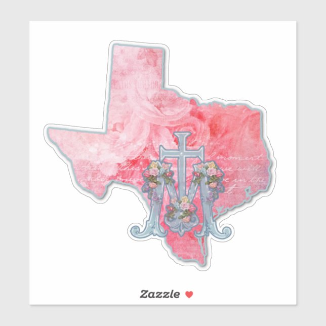 TEXAS BLESSEED JUNGFRAU MARY RELIGIOUS MARIAN CROS AUFKLEBER (Blatt)