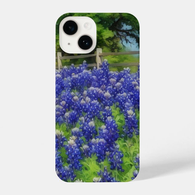 Texas Bluebonnet Art Blue Flower  iPhone 14 Hülle (Rückseite)