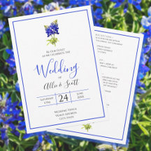 Texas Bluebonnet Blume, Moderne Hochzeit