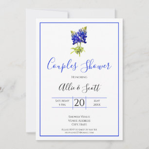 Texas Bluebonnet Blume, Moderne Hochzeiten, Paare Einladung