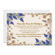 Texas Bluebonnet Blumen Foto Hochzeitseinladung