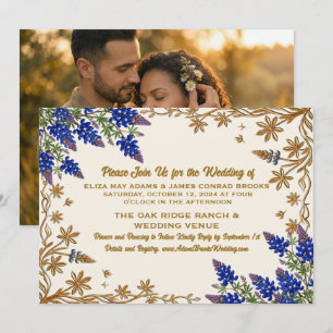 Texas Bluebonnet Blumen Foto Hochzeitseinladung Save The Date