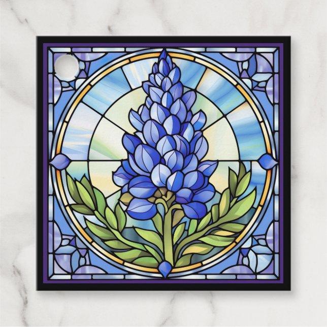 Texas Bluebonnet Hartglas Geschenkanhänger (Vorderseite)