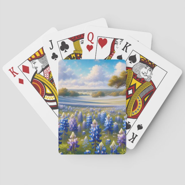 Texas Bluebonnet Meadow Landscape Spielkarten (Rückseite)