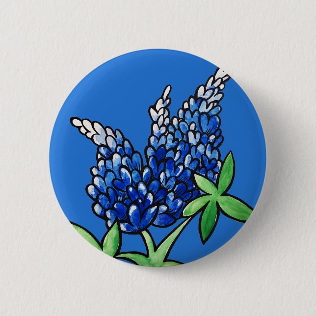 Texas Bluebonnet Texan Liebe Blume Button (Vorderseite)